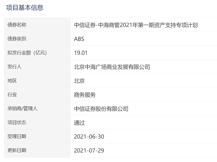中海商管:19.01亿元资产支持ABS获深交所通过_中国网地产 中海商管:19.01亿元资产支持ABS获深交所通过_中国网地产